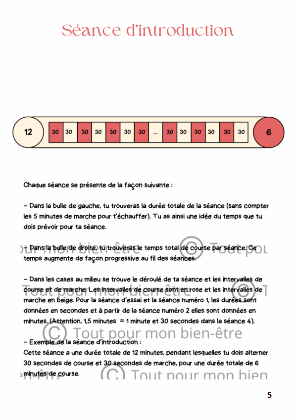 séance d'introduction du programme course à pied 30 minutes spécial débutant